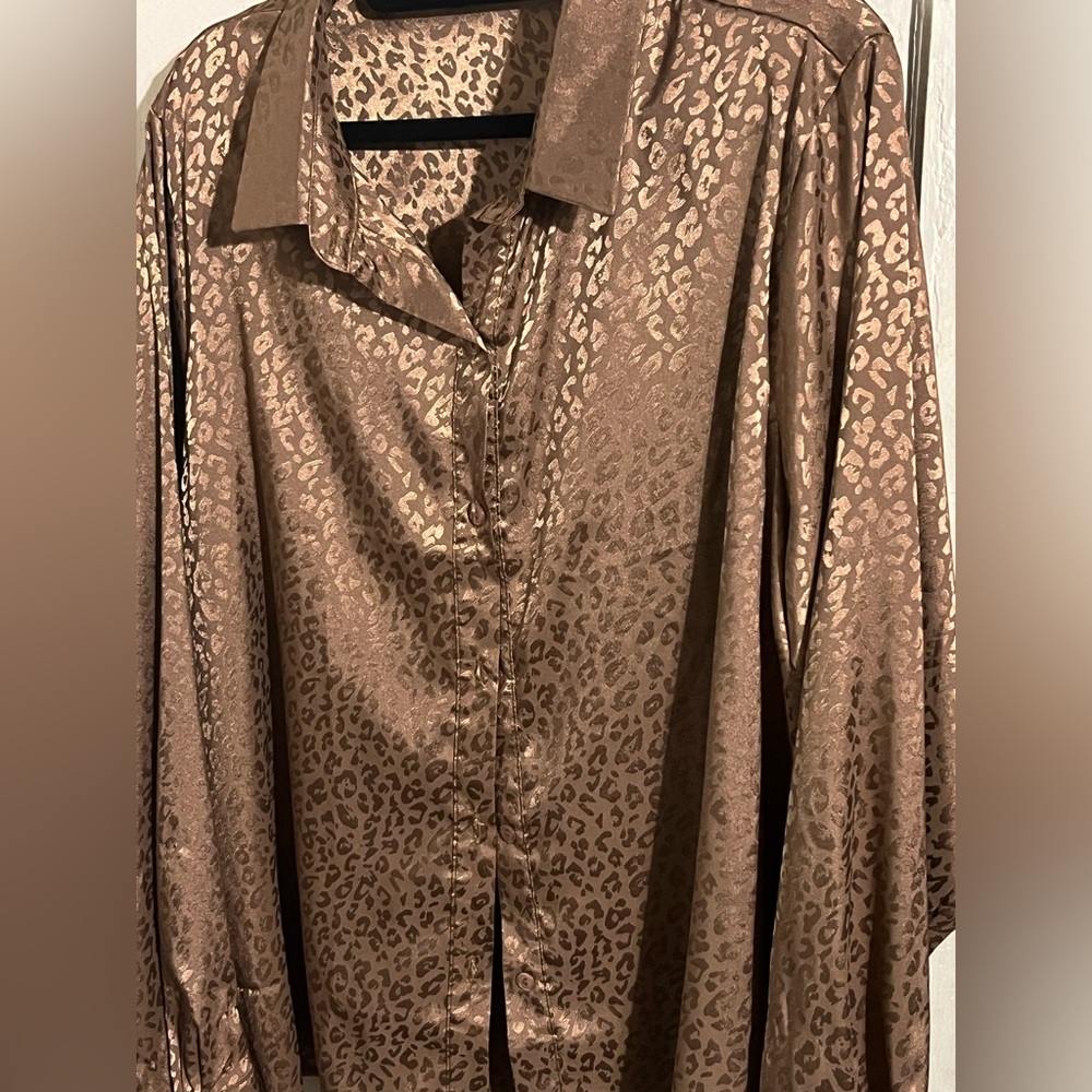 Woman’s Leopard print blouse, 2x